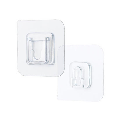 Double-sided adhesive hooks for a no-drill storage solution 